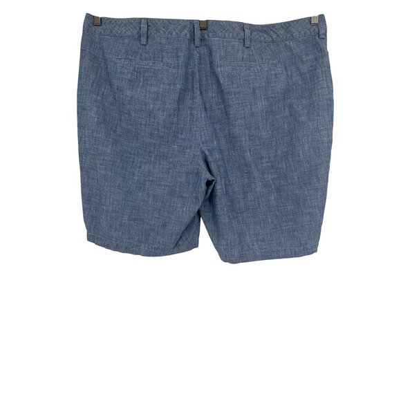 Lands End Womens Mid Rise Chambray Shorts Size 24W plus Cotton  Blue - Picture 3 of 5